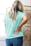 Twist Ribbed Color Block Pocket Crew Neck T-Shirt- 4 Colors