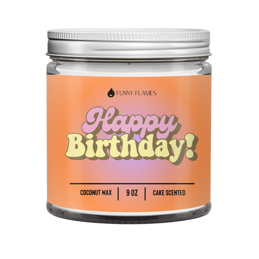 Retro Happy Birthday Candle