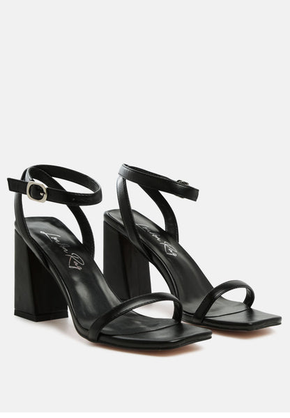 Mooncut Ankle Strap Block Heel Sandals- 3 Colors