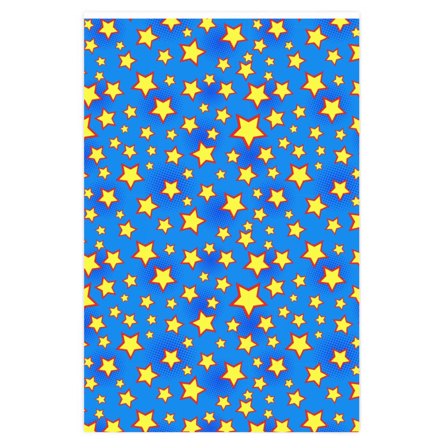 Blue Star Wrapping Paper