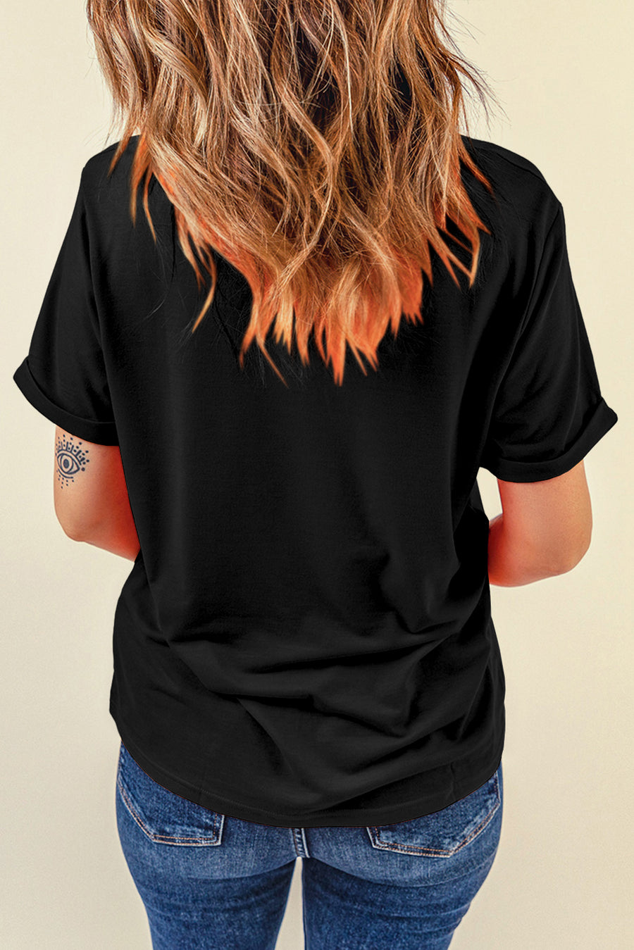 Basic Crew Neck Rolled Sleeve T-Shirt- 12 Colors