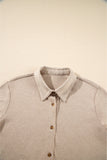 Oatmeal V-Neck Vest, Button-Up Cardigan, and Pants Pajama Set