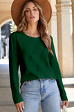 Asymmetric Seam Long Sleeve Shirt- 3 Colors