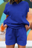 Textured Short Sleeve Top and Shorts Set- 7 Colors