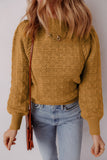 Jurassic Gold Crochet Balloon Sleeve Sweater