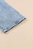 Light Wash Frayed Slim Fit High-Waist Jeans
