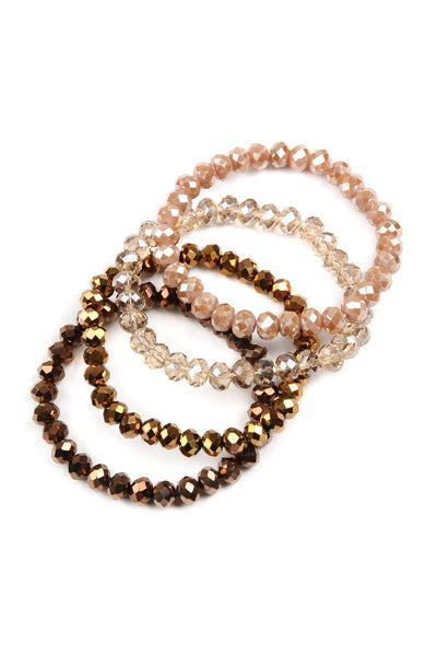 Four-Line Glass Beads Stretch Bracelet