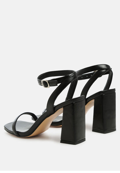 Mooncut Ankle Strap Block Heel Sandals- 3 Colors