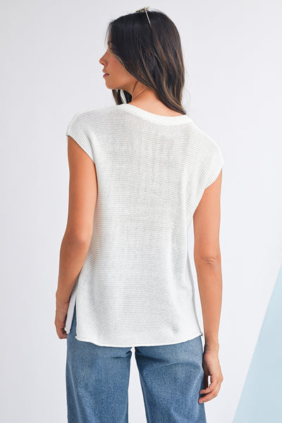 Solid Color Slit Hem Knit Top- 3 Colors