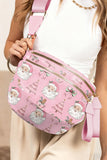 Graphic Print Multi Pocket Crossbody Bag- 4 Styles