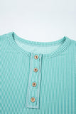 Twisted Ribbed Color Block Patchwork Long Sleeve Henley Shirt
