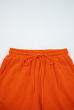 Varsity Striped Sleeve Drop Shoulder Sweatshirt and Shorts Set- 5 Colors