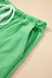 V-Neck Drop Shoulder T-Shirt and Patchwork Shorts Set- 3 Colors