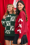Red & White Bows Crew Neck Sweatshirt