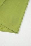 Fern Green Solid V Neck Cap Sleeve Tunic Elastic Waist Versatile Maxi Dress