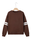 Varsity Striped Sleeve Loose Fit Sweatshirt- 8 Colors