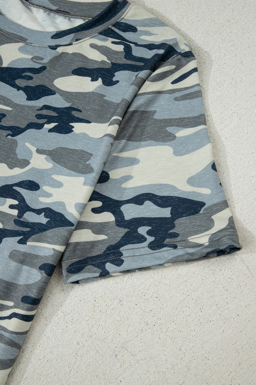 Heathered Camouflage Crew Neck Short Sleeve T-Shirt- 2 Colors