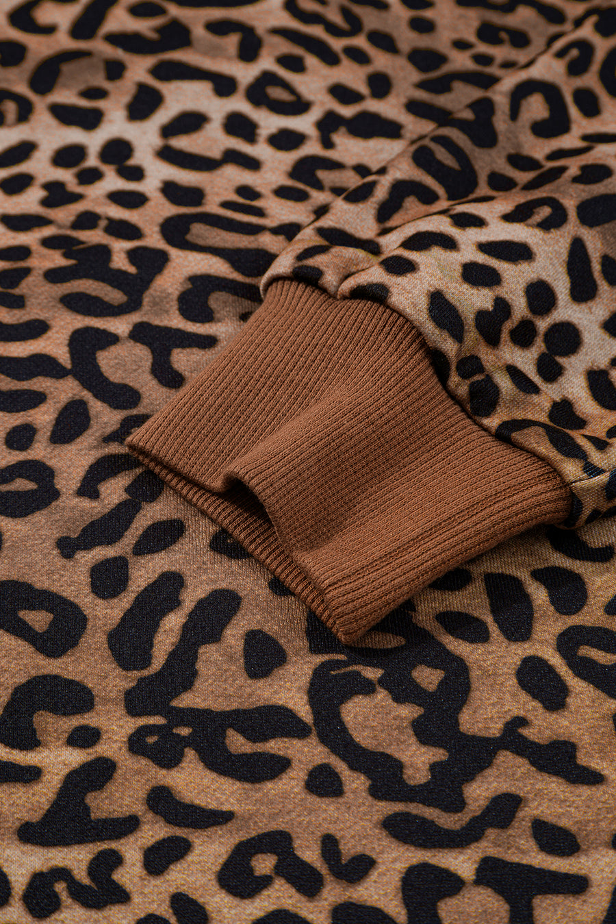 Leopard Print & Embroidered Bow Long Sleeve Top and Pants Set