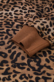 Leopard Print & Embroidered Bow Long Sleeve Top and Pants Set