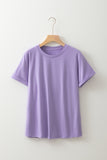 Basic Crew Neck Rolled Sleeve T-Shirt- 12 Colors