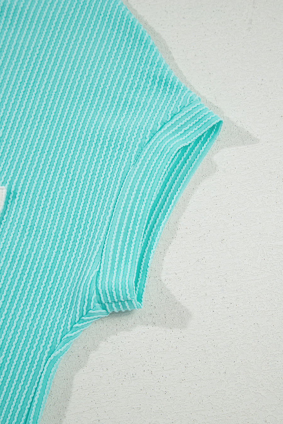 Twist Ribbed Color Block Pocket Crew Neck T-Shirt- 4 Colors