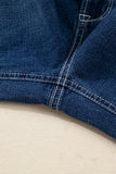 Sail Blue Stitched Waist Detail Cuffed Jeans