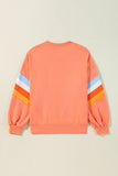 Striped Arm Drop Sleeve Loose Sweatshirt- 2 Colors