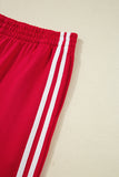 Varsity Striped Cropped Sweatshirt and Wide Leg Pants Matching Set- 5 Colors