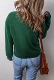Evergreen Exposed Seam Raglan Sleeve Crew Neck Sweater