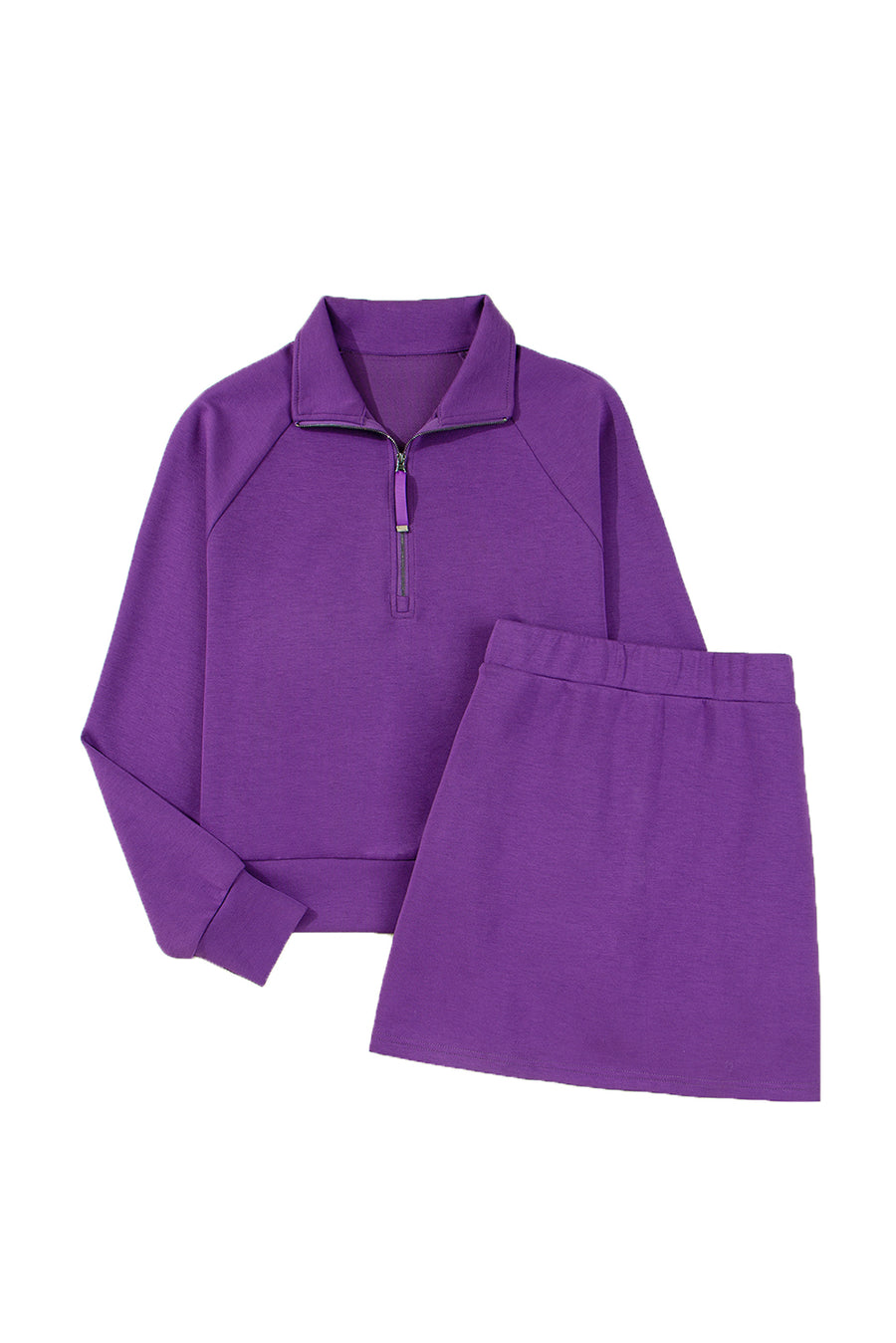 Zip-Up Sporty Pullover & Mini Skort Set- 3 Colors