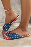 Stars and Stripes Bow Knot Flat Sandals