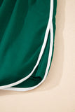 Varsity Striped Drop Shoulder Pullover Sweatshirt & Mini Skort Set- 6 Colors