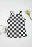 Checkered Slim Fit Print Tank Top- 2 Colors