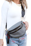 Wide Strap Double Zipper Crossbody Bag- 9 Colors