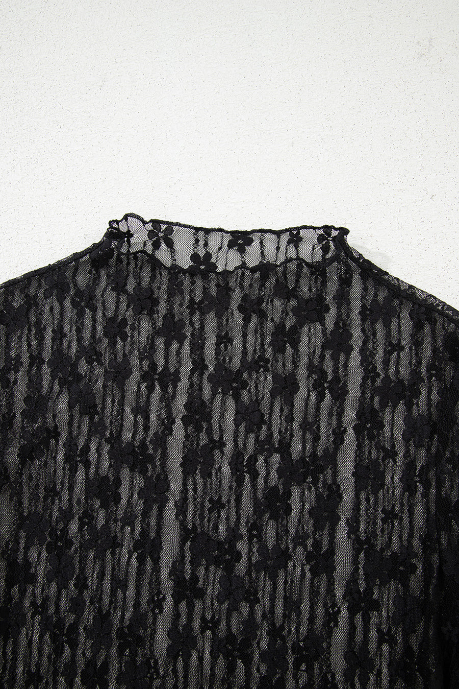 Floral Lace Sheer Long Sleeve Slim Fit Top- 3 Colors