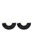 Fan Tassel Hoop Earrings- 9 Colors
