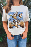 White Flying Ducks Graphic T-Shirt