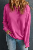 Fuchsia Classic Crew Neck Pullover Sweatshirt