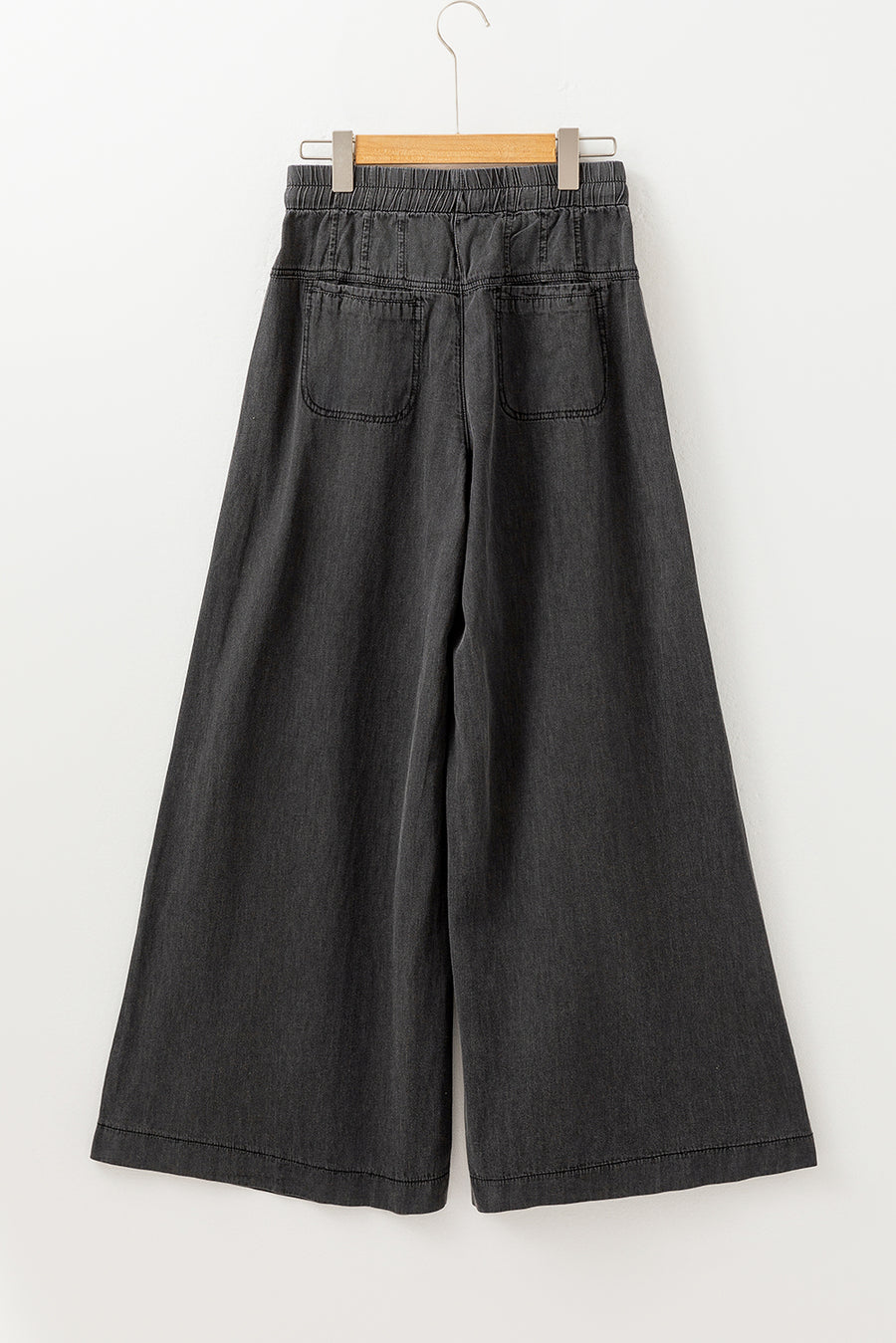 Mineral Wash Button-Up High-Waist Wide Leg Jeans