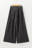 Mineral Wash Button-Up High-Waist Wide Leg Jeans