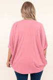 Plus Size Pink Shimmer Ribbed Texture Cardigan