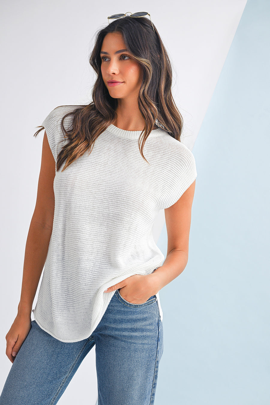 Solid Color Slit Hem Knit Top- 3 Colors