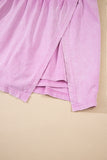 Yellow Cream Solid Color Washed Sleeveless Top Split Skort Cotton 2pcs Outfit