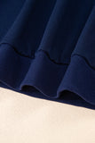 Varsity Striped Drop Shoulder Pullover Sweatshirt & Mini Skort Set- 6 Colors