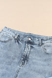 Light Wash Frayed Slim Fit High-Waist Jeans