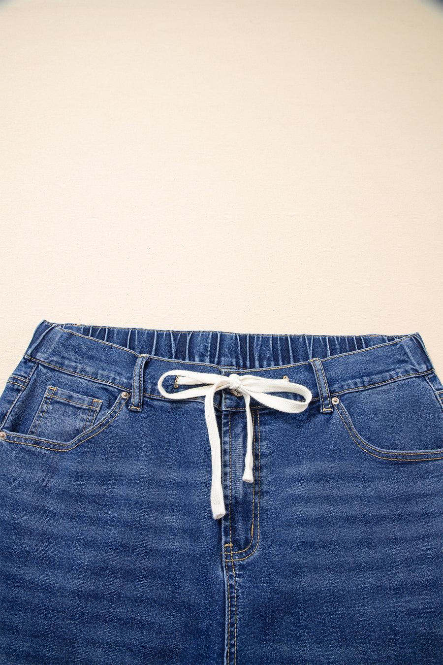 Plus Size Acid Wash Lace-Up Jeans- 4 Colors