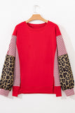 Striped Patchwork Sleeve Colorblock Sweatshirt- 3 Colors