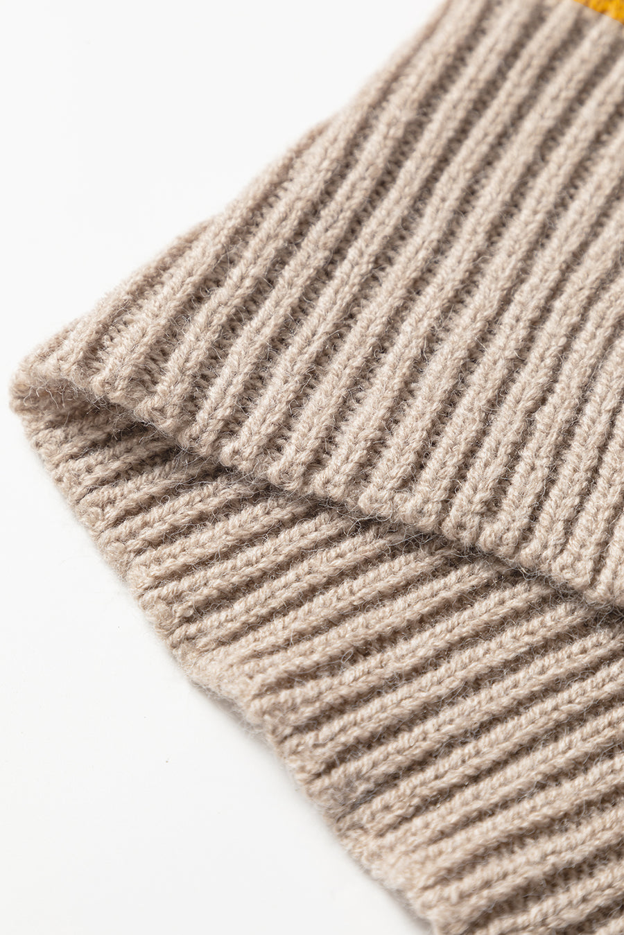 Cream Multi Color Block Drop Shoulder Crew Neck Sweater
