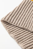 Cream Multi Color Block Drop Shoulder Crew Neck Sweater