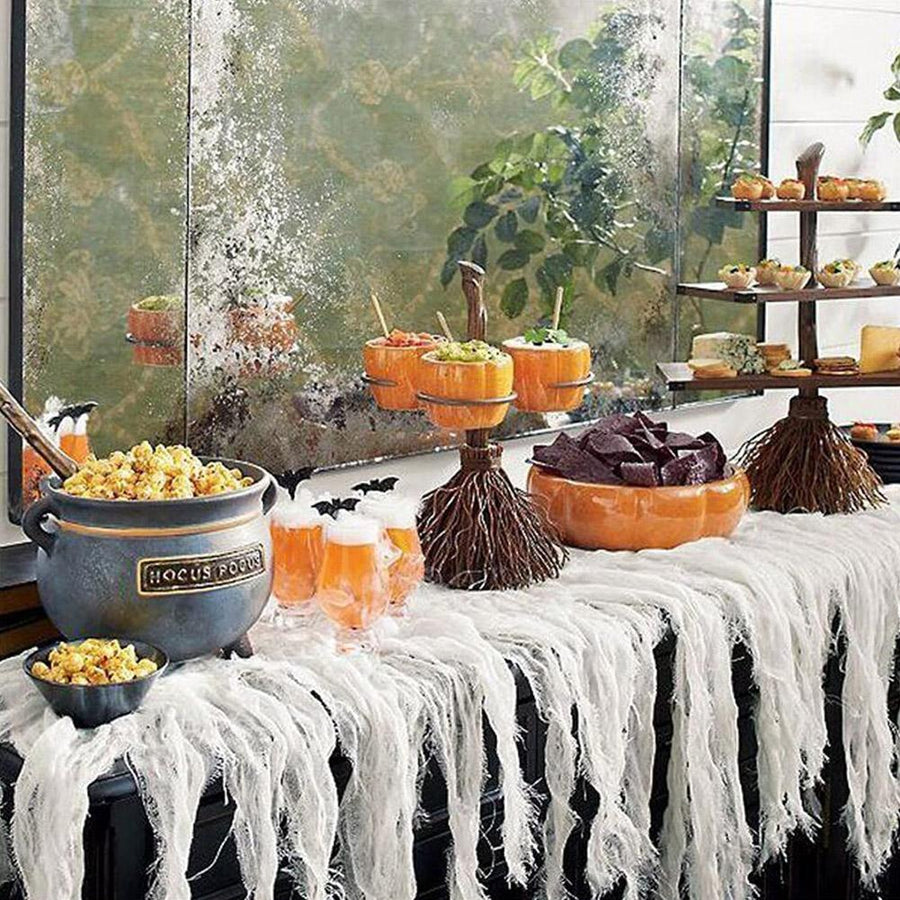 Halloween Broom Pumpkin Snack Bowl Display- 4 Sizes